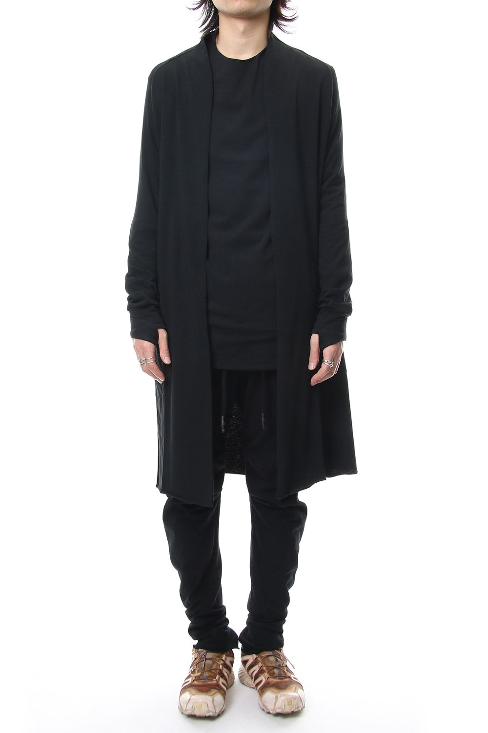 Long cardigan cotton canapa jersey