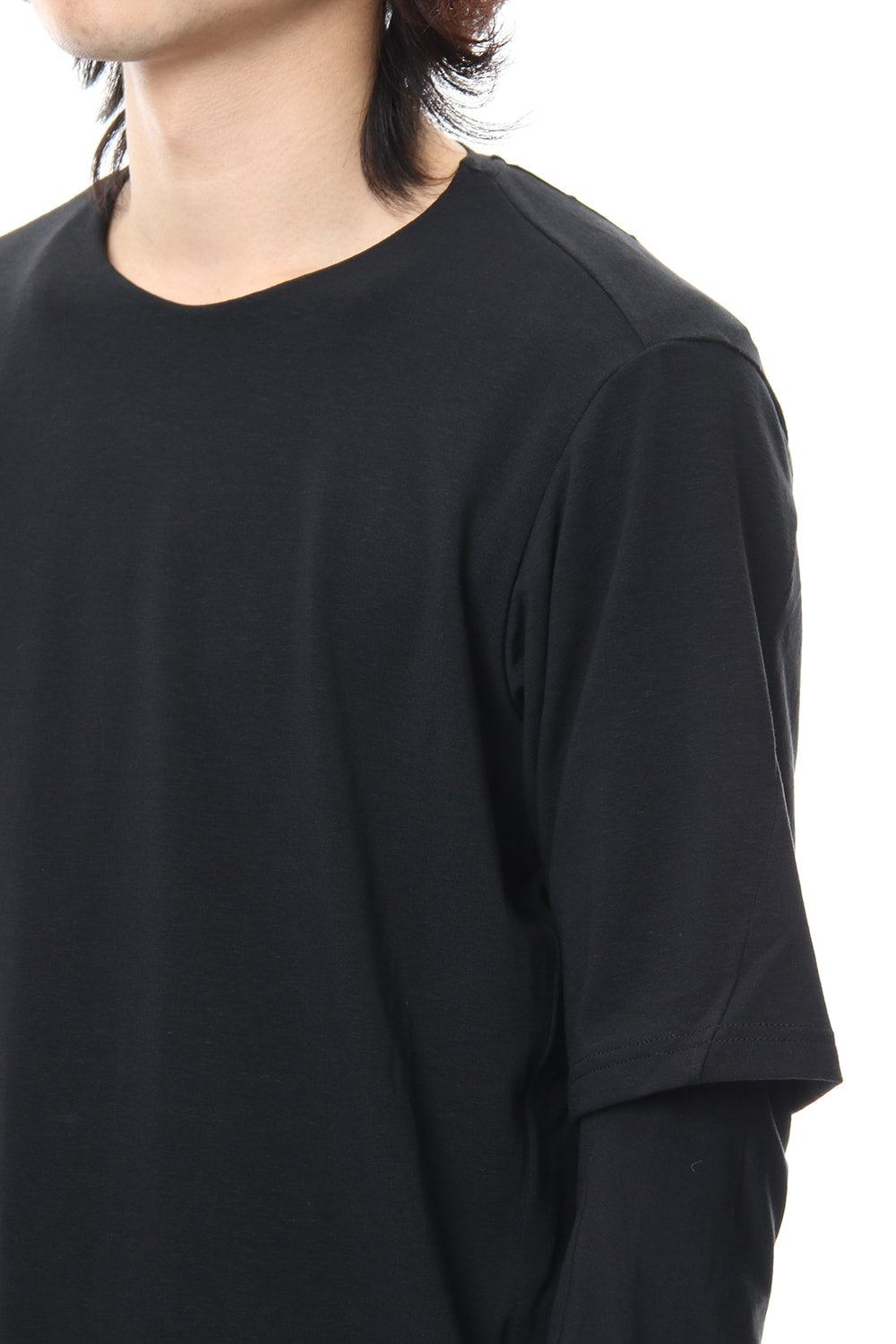 Long sleeve layerd type cotton canapa jersey