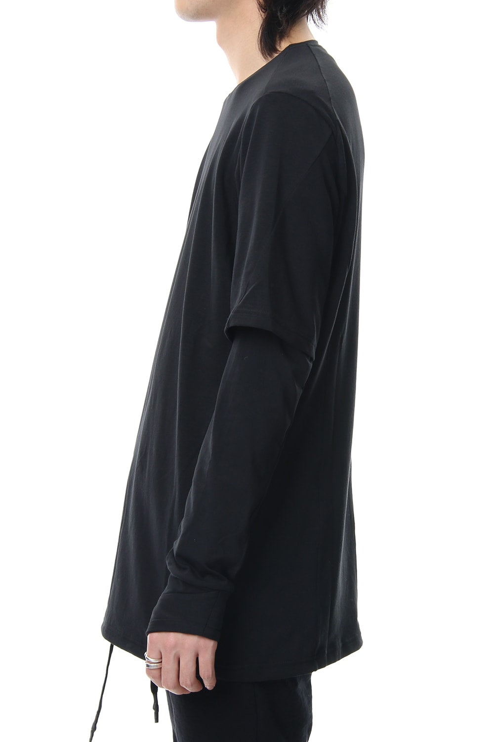 Long sleeve layerd type cotton canapa jersey