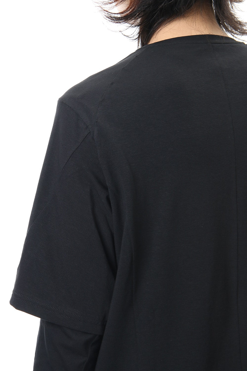 Long sleeve layerd type cotton canapa jersey