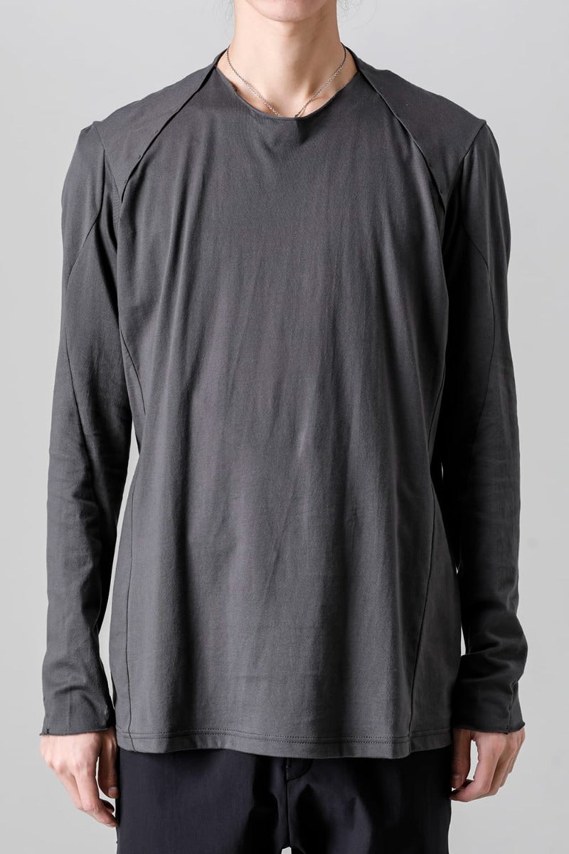 Crew Neck Long sleeve suvin cotton jersey  Charcoal