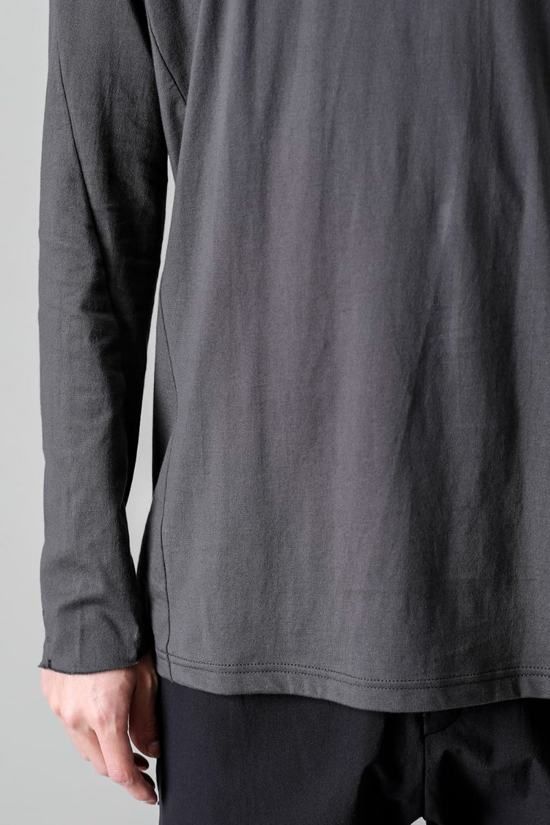 Crew Neck Long sleeve suvin cotton jersey  Charcoal