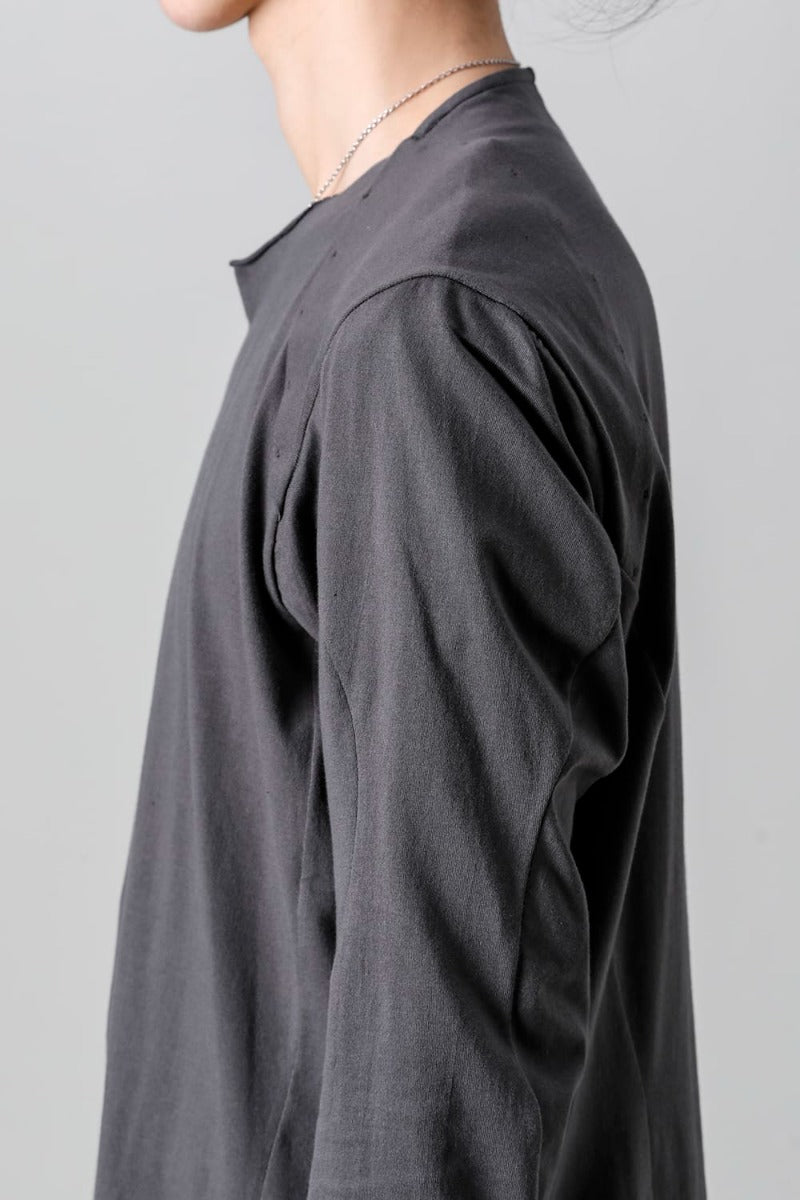 Crew Neck Long sleeve suvin cotton jersey  Charcoal