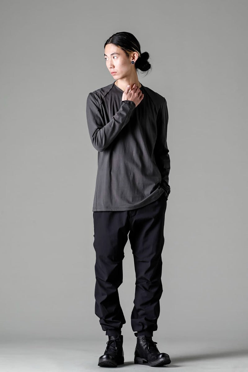 Crew Neck Long sleeve suvin cotton jersey  Charcoal