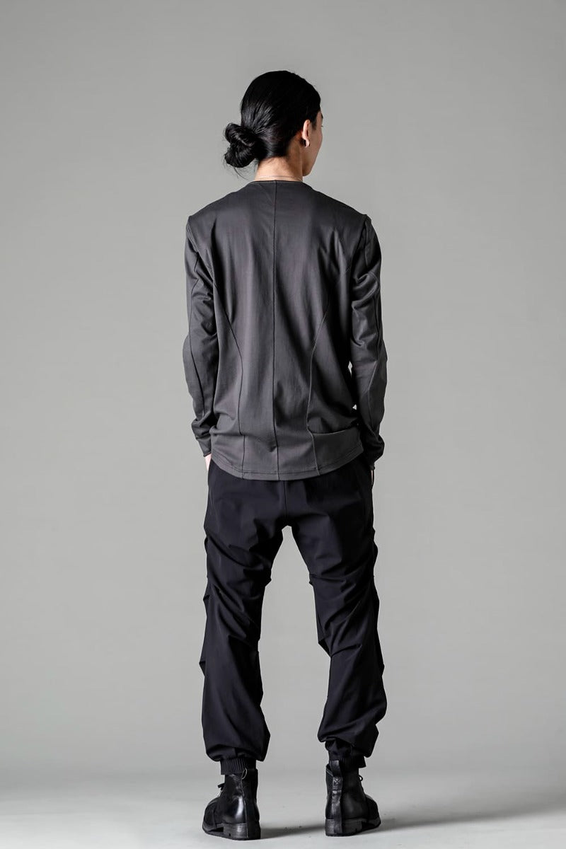 Crew Neck Long sleeve suvin cotton jersey  Charcoal