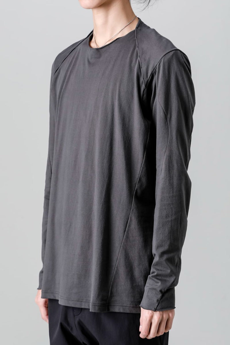 Crew Neck Long sleeve suvin cotton jersey  Charcoal