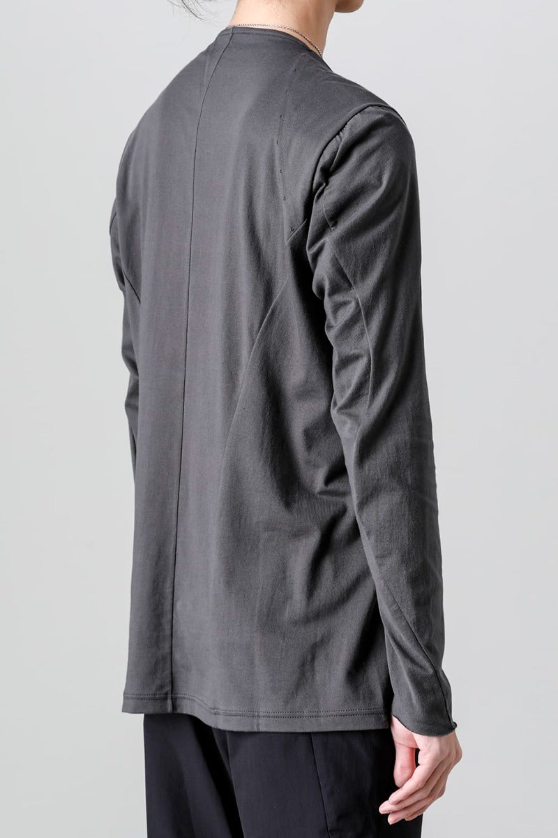 Crew Neck Long sleeve suvin cotton jersey  Charcoal