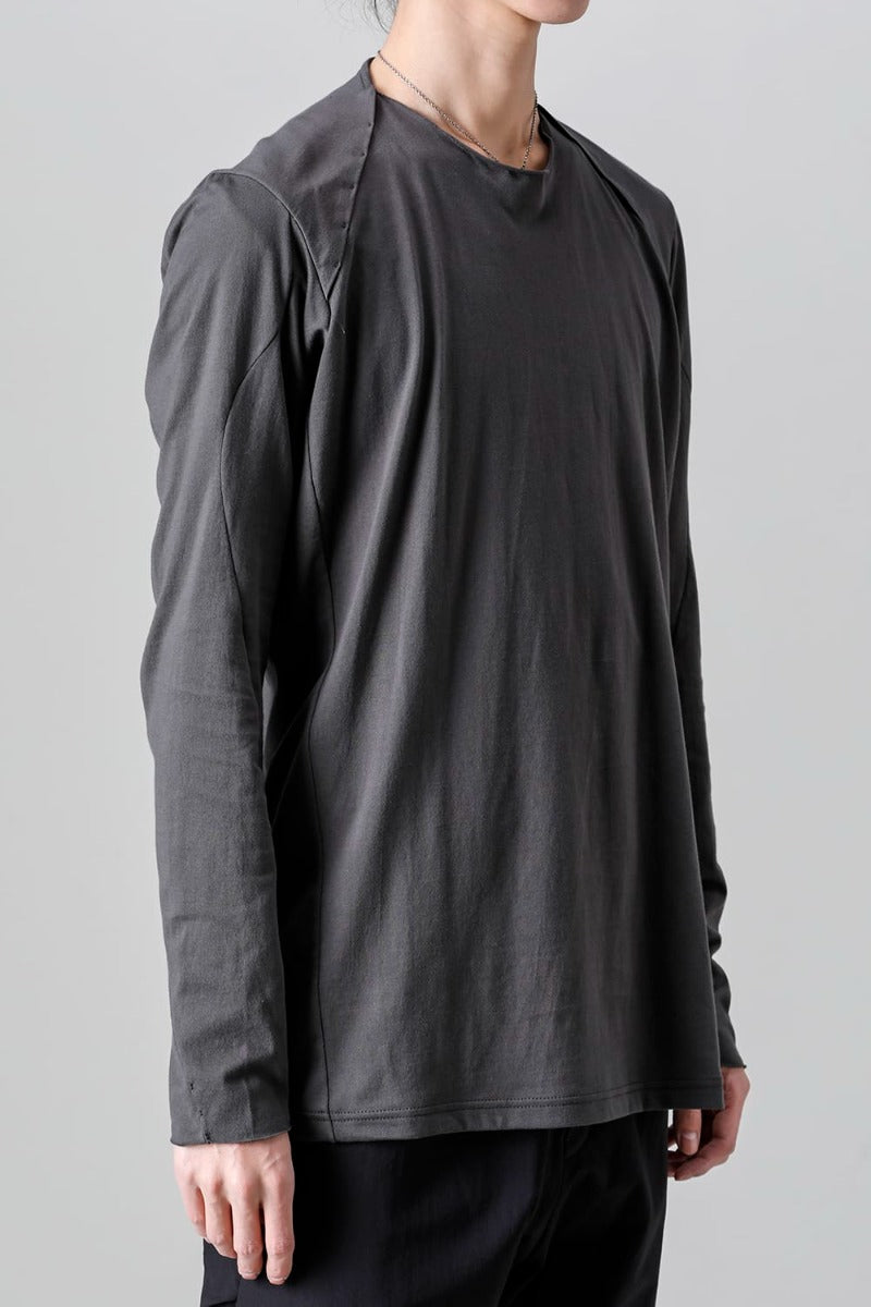 Crew Neck Long sleeve suvin cotton jersey  Charcoal