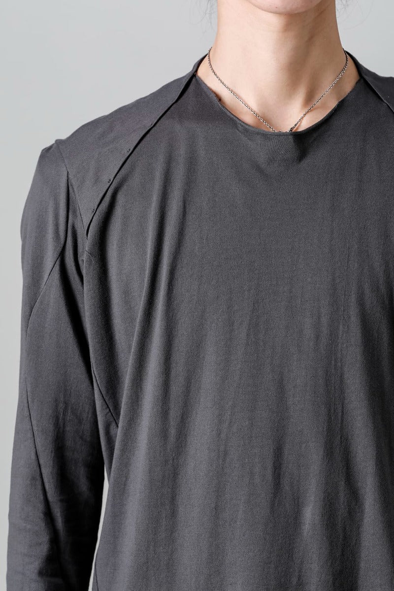 Crew Neck Long sleeve suvin cotton jersey  Charcoal