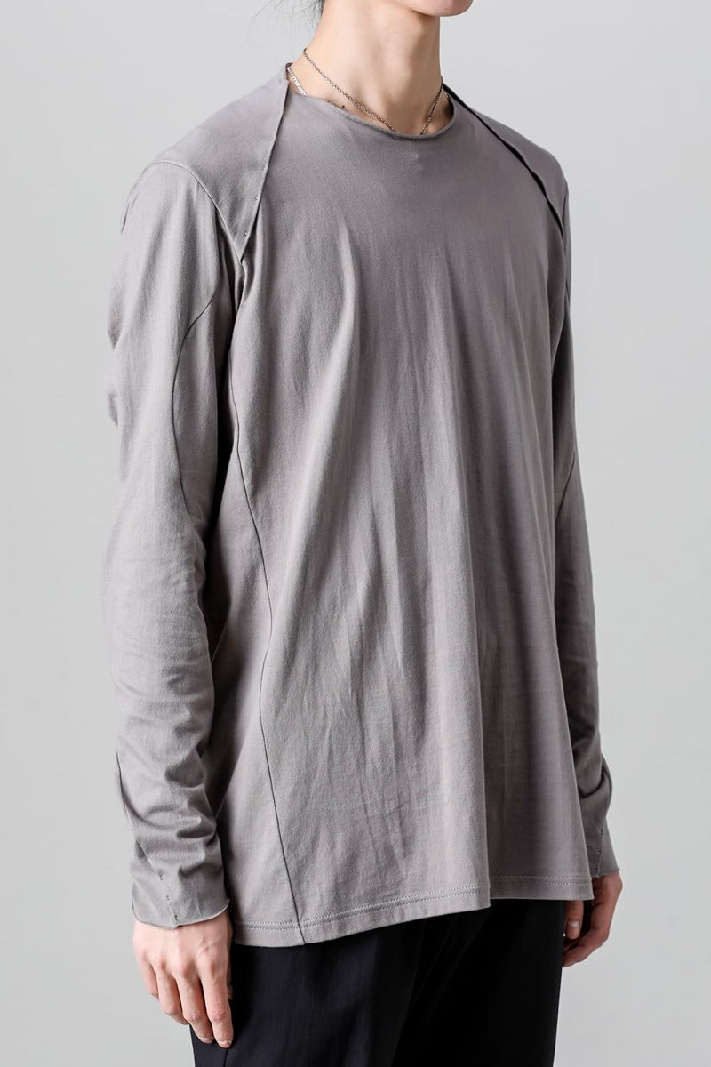 Crew Neck Long sleeve suvin cotton jersey  Stone Gray