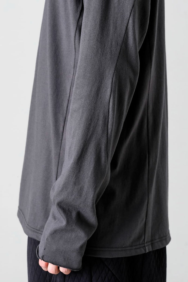 Semi High neck Long sleeve suvin cotton jersey  Charcoal