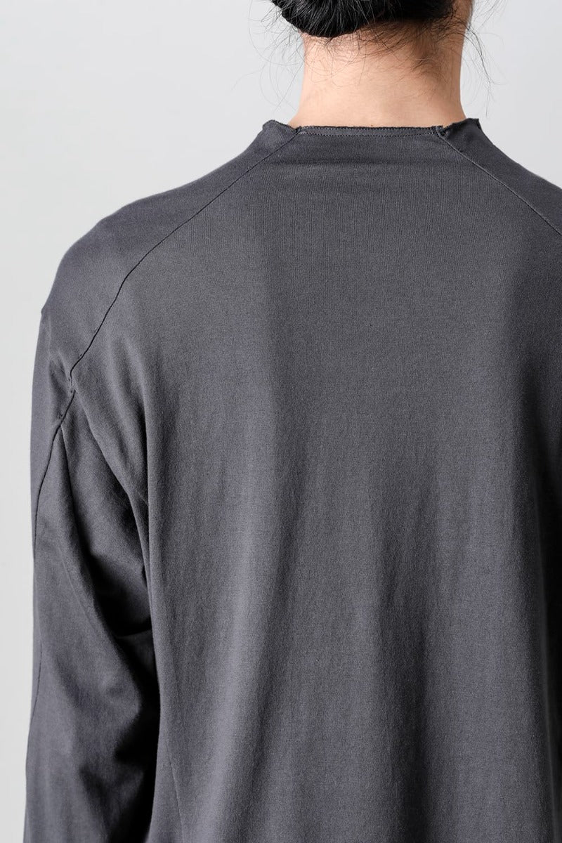 Semi High neck Long sleeve suvin cotton jersey  Charcoal