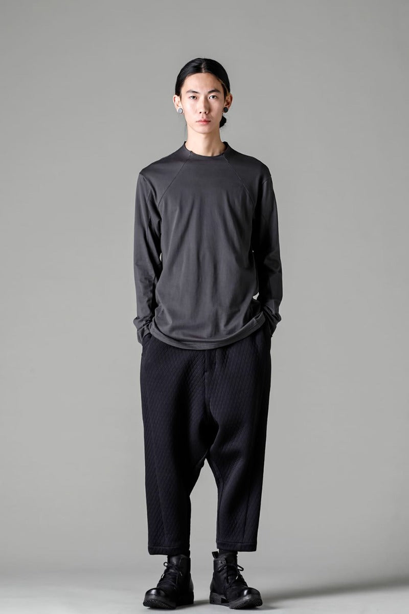 Semi High neck Long sleeve suvin cotton jersey  Charcoal