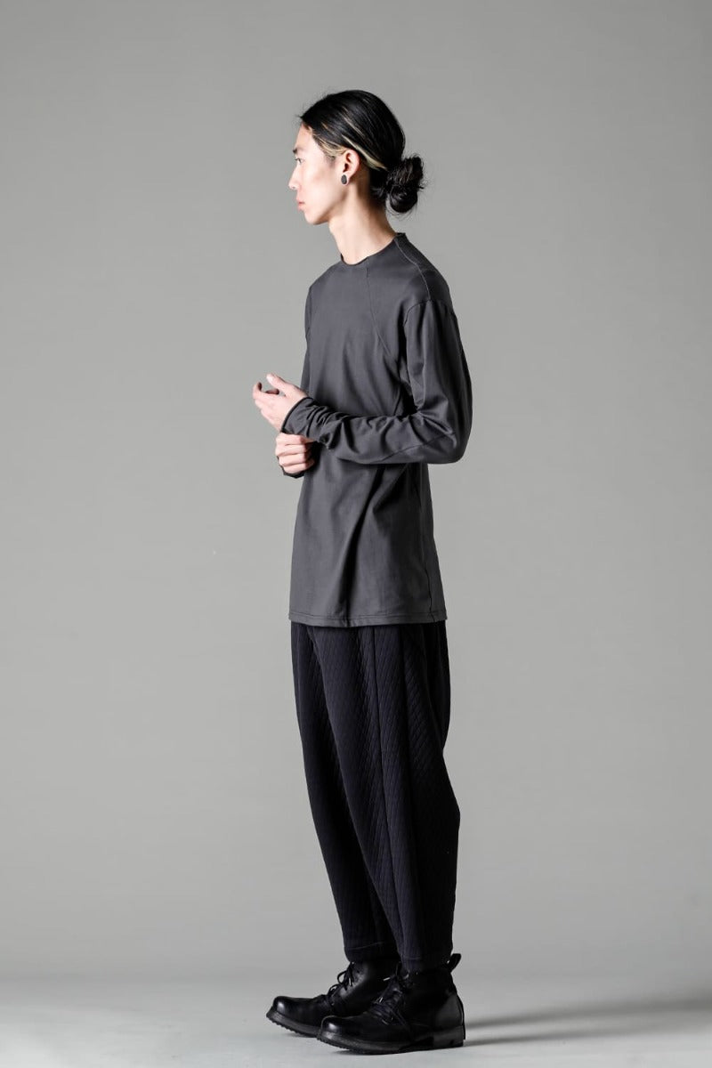 Semi High neck Long sleeve suvin cotton jersey  Charcoal