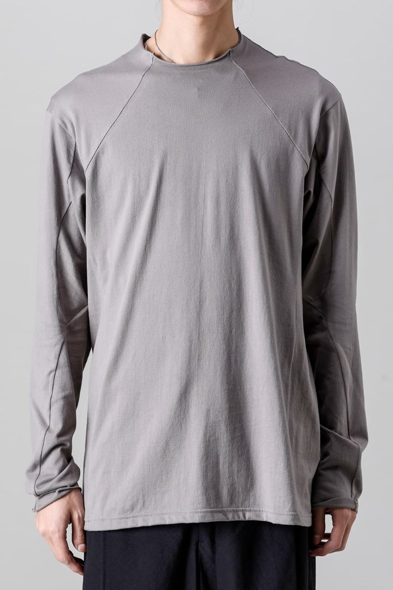 Semi High neck Long sleeve suvin cotton jersey  Stone Gray