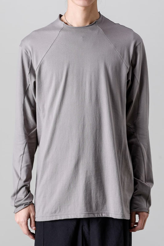 Semi High neck Long sleeve suvin cotton jersey  Stone Gray