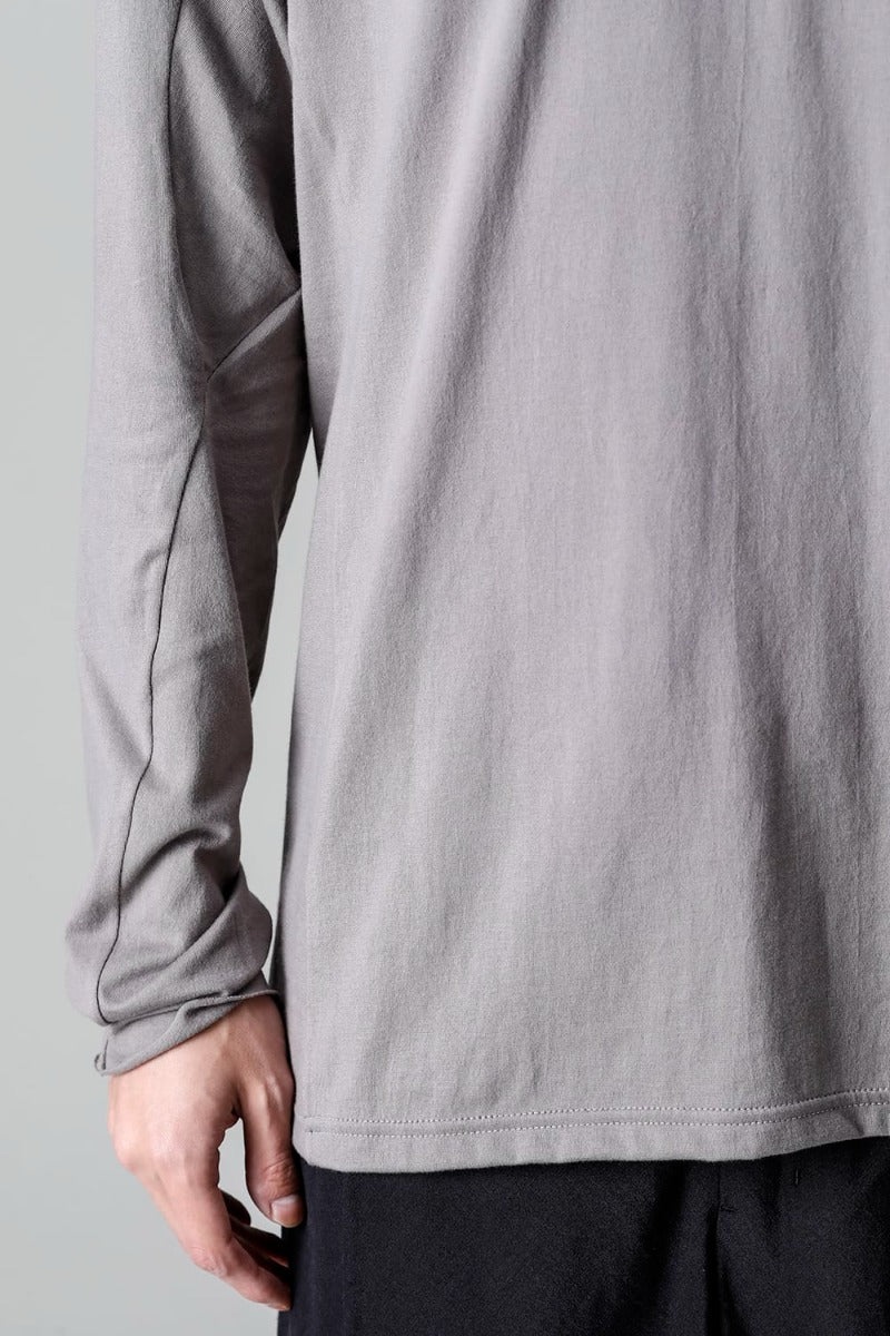 Semi High neck Long sleeve suvin cotton jersey  Stone Gray