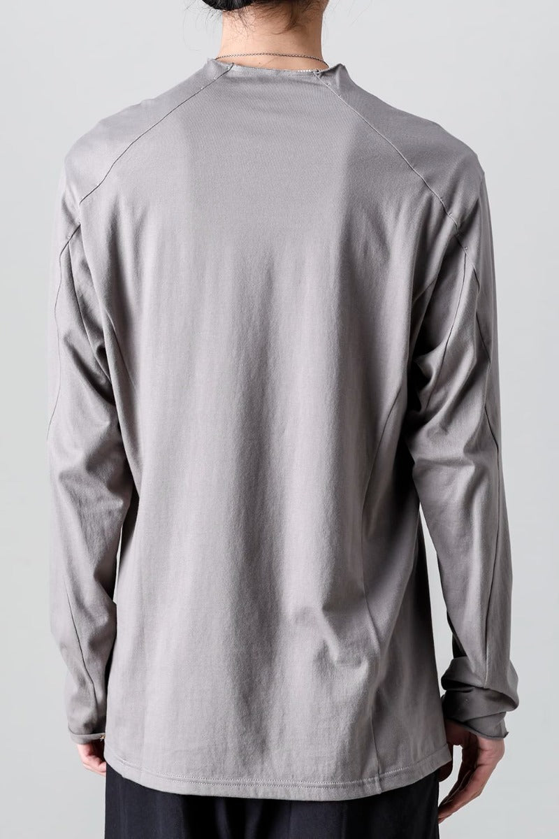 Semi High neck Long sleeve suvin cotton jersey  Stone Gray