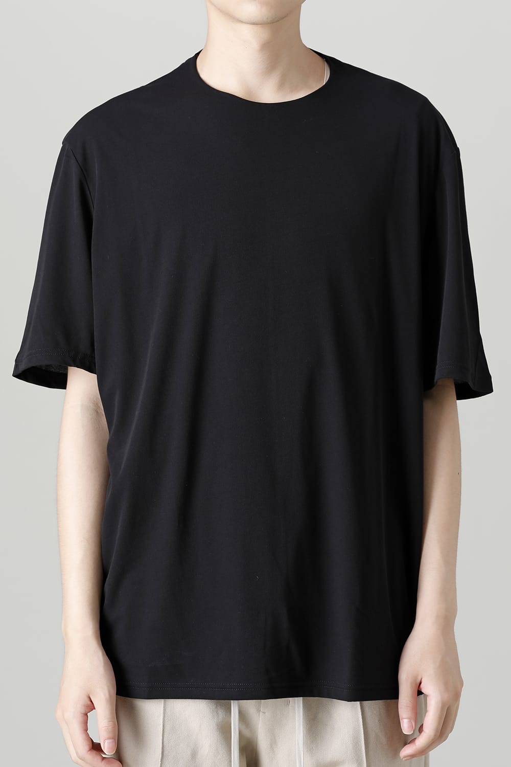 Short sleeve hight twist yarn jersey Black