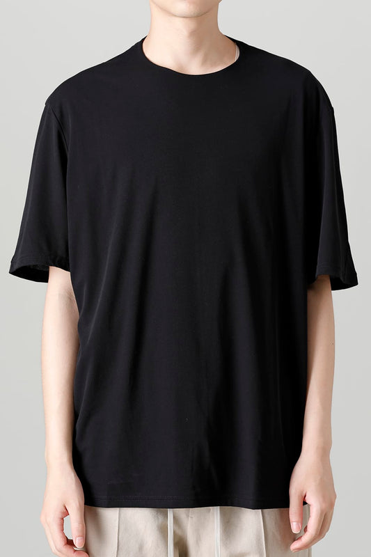 Short sleeve hight twist yarn jersey Black