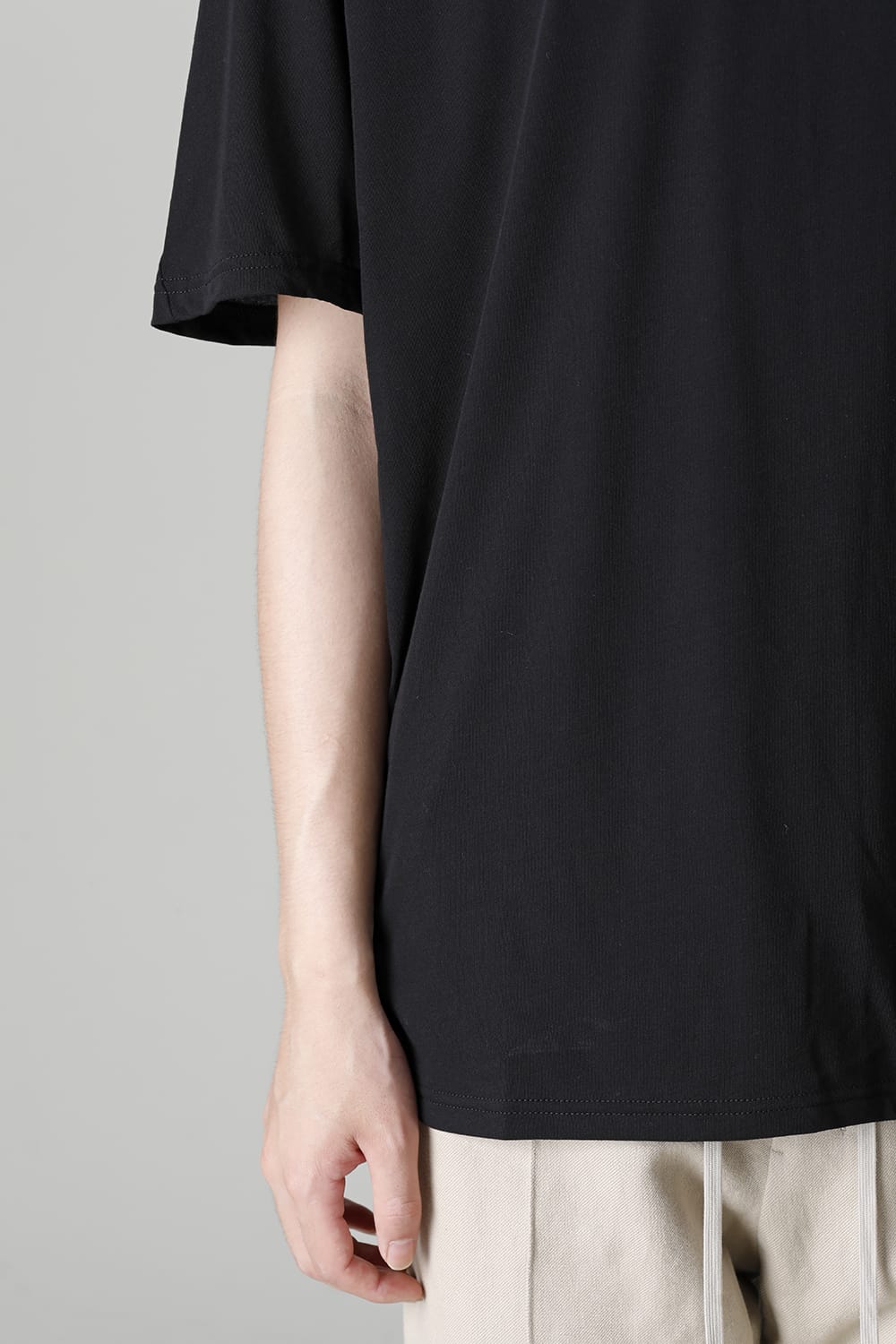 Short sleeve hight twist yarn jersey Black