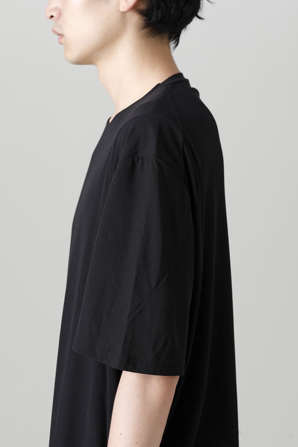 Short sleeve hight twist yarn jersey Black