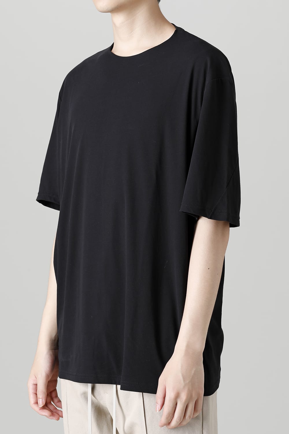 Short sleeve hight twist yarn jersey Black