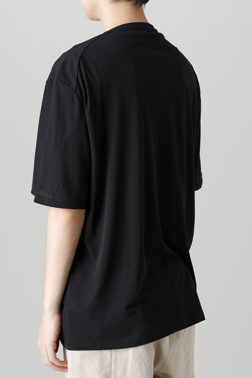 Short sleeve hight twist yarn jersey Black