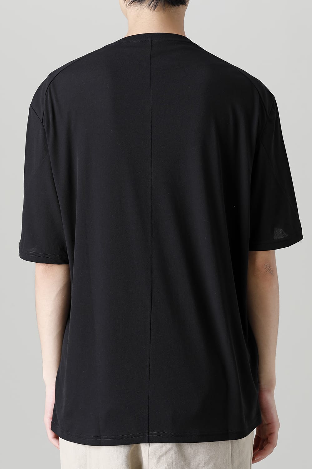 Short sleeve hight twist yarn jersey Black