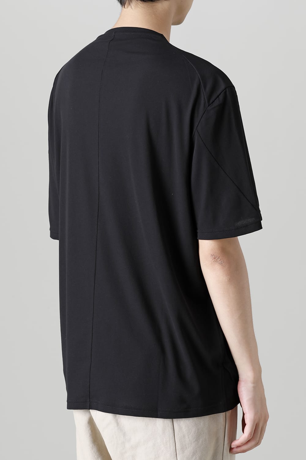 Short sleeve hight twist yarn jersey Black