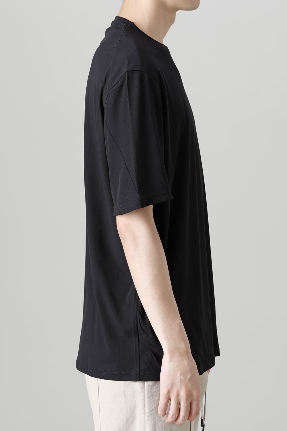 Short sleeve hight twist yarn jersey Black