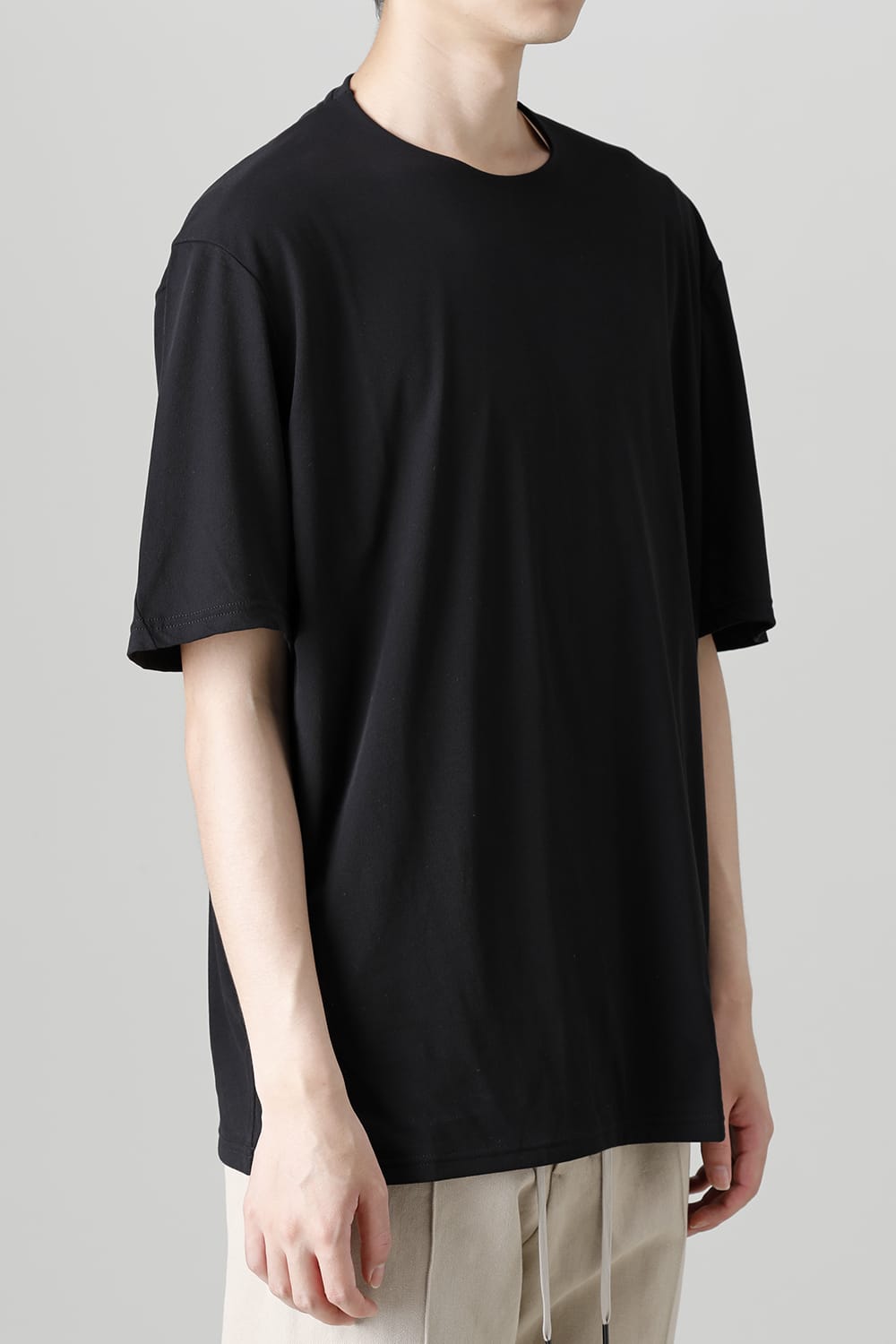 Short sleeve hight twist yarn jersey Black