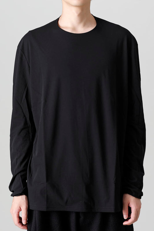 ロング スリーブ ルーズ フィット ツイスト ヤーン ジャージー ブラック