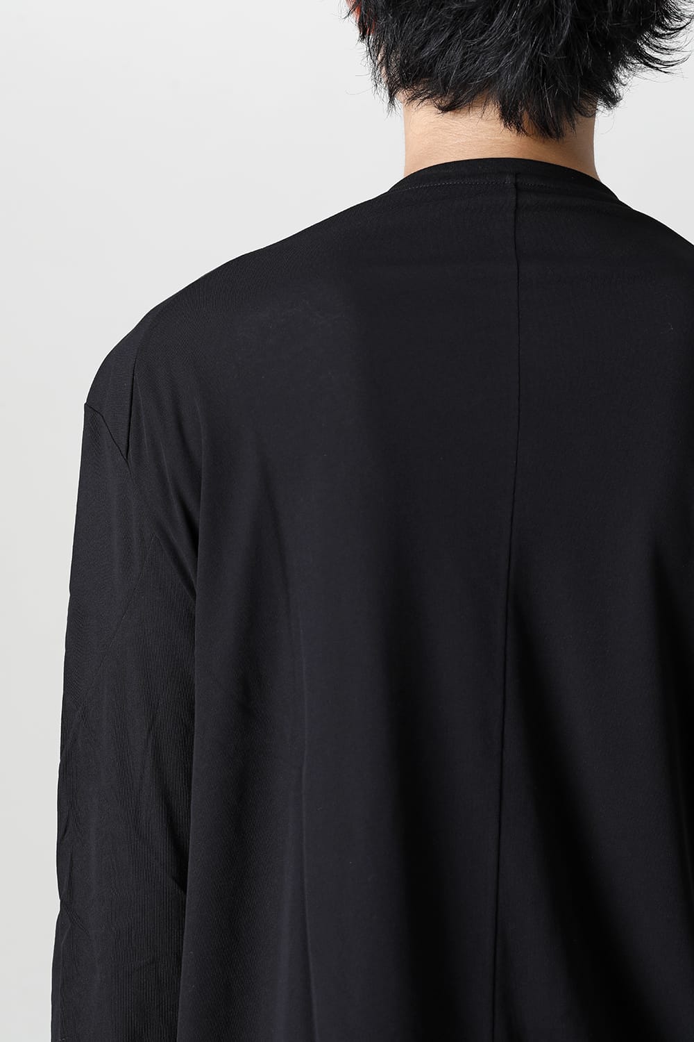 ロング スリーブ ルーズ フィット ツイスト ヤーン ジャージー ブラック