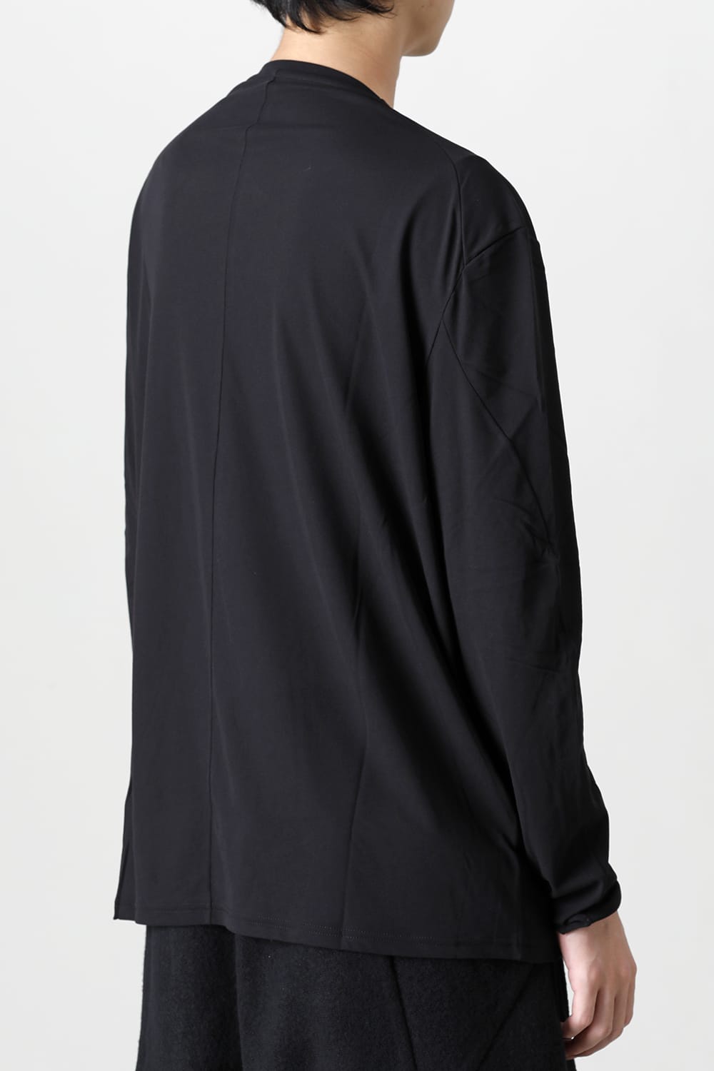 ロング スリーブ ルーズ フィット ツイスト ヤーン ジャージー ブラック