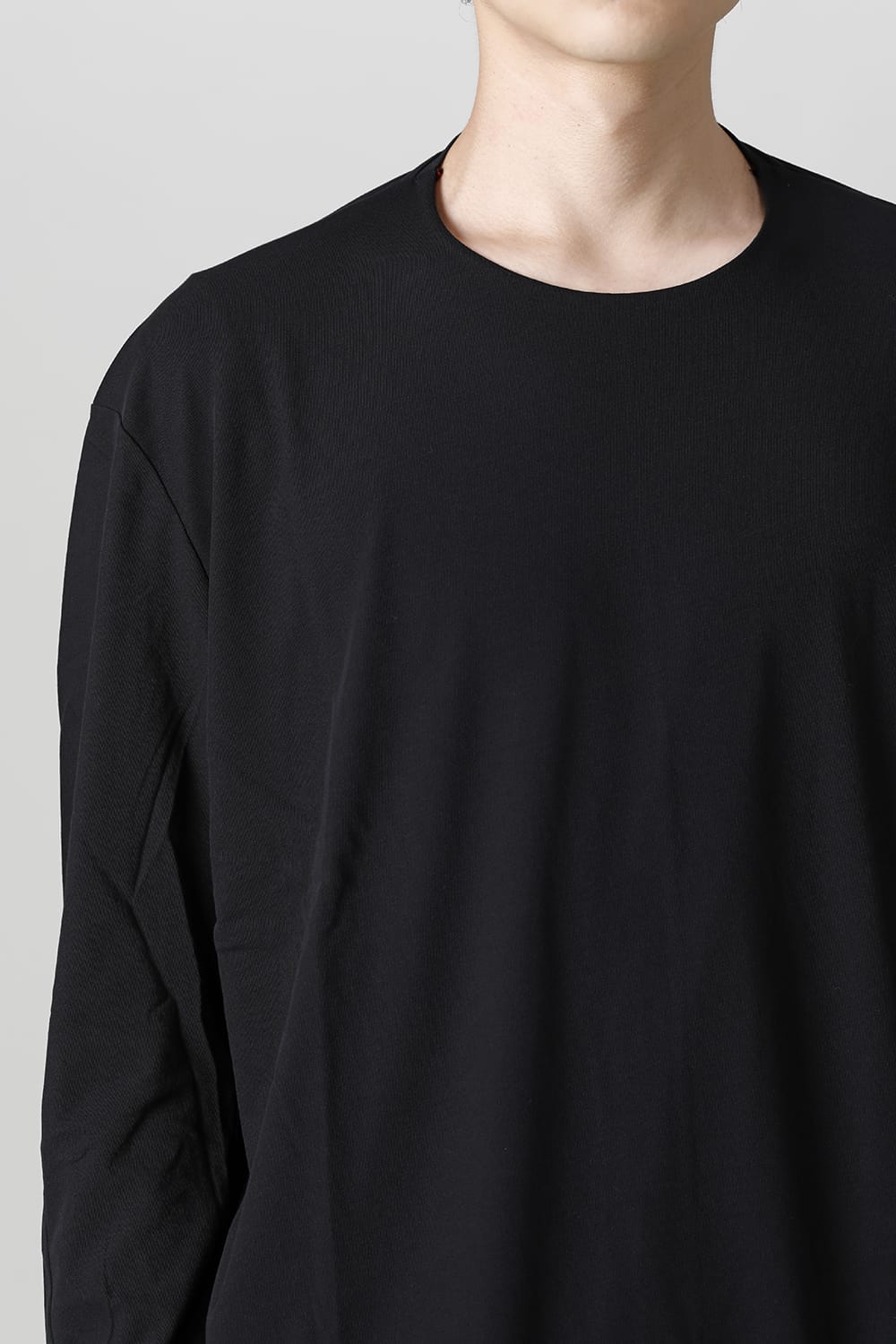 ロング スリーブ ルーズ フィット ツイスト ヤーン ジャージー ブラック