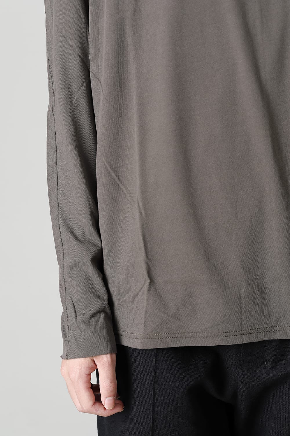 ロング スリーブ ルーズ フィット ツイスト ヤーン ジャージー グレー