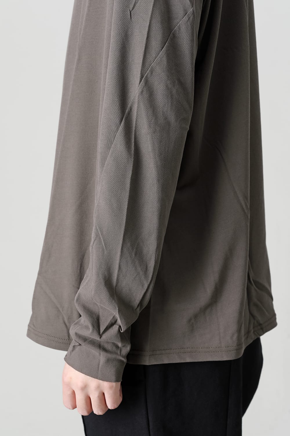 ロング スリーブ ルーズ フィット ツイスト ヤーン ジャージー グレー