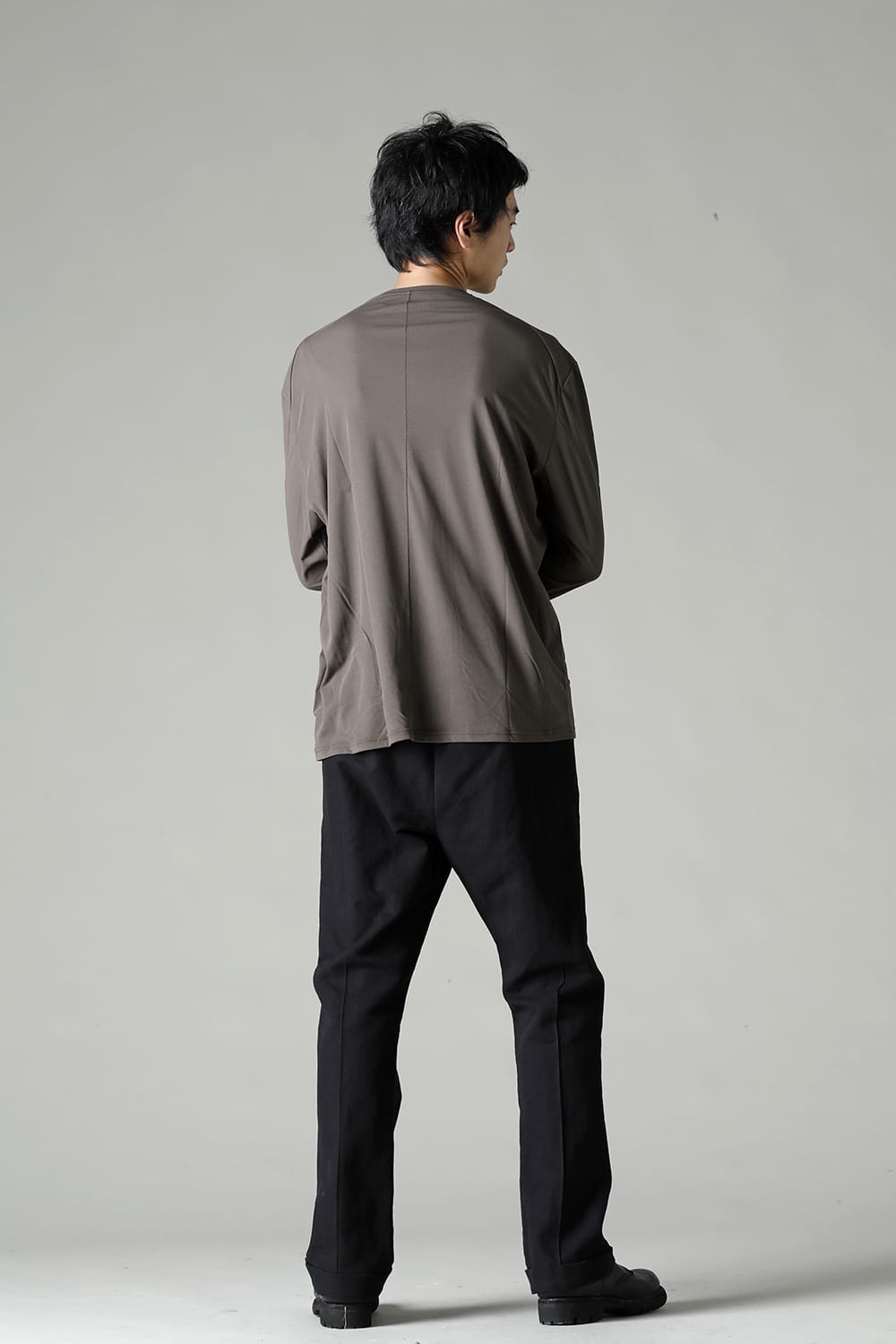 ロング スリーブ ルーズ フィット ツイスト ヤーン ジャージー グレー