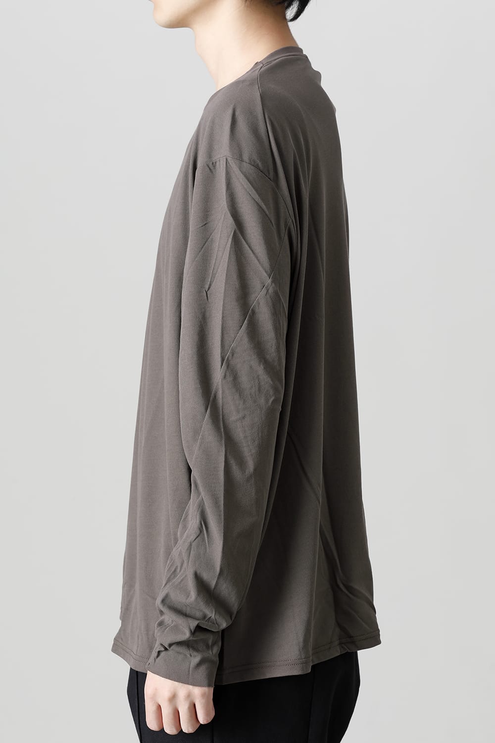 ロング スリーブ ルーズ フィット ツイスト ヤーン ジャージー グレー