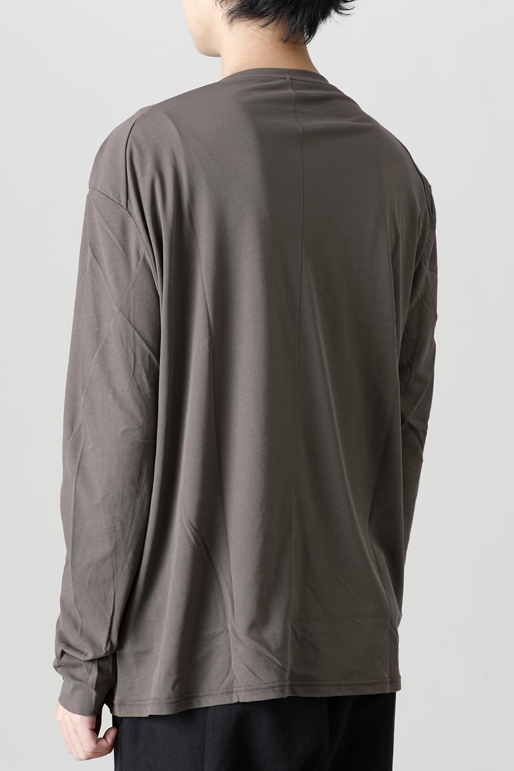 ロング スリーブ ルーズ フィット ツイスト ヤーン ジャージー グレー