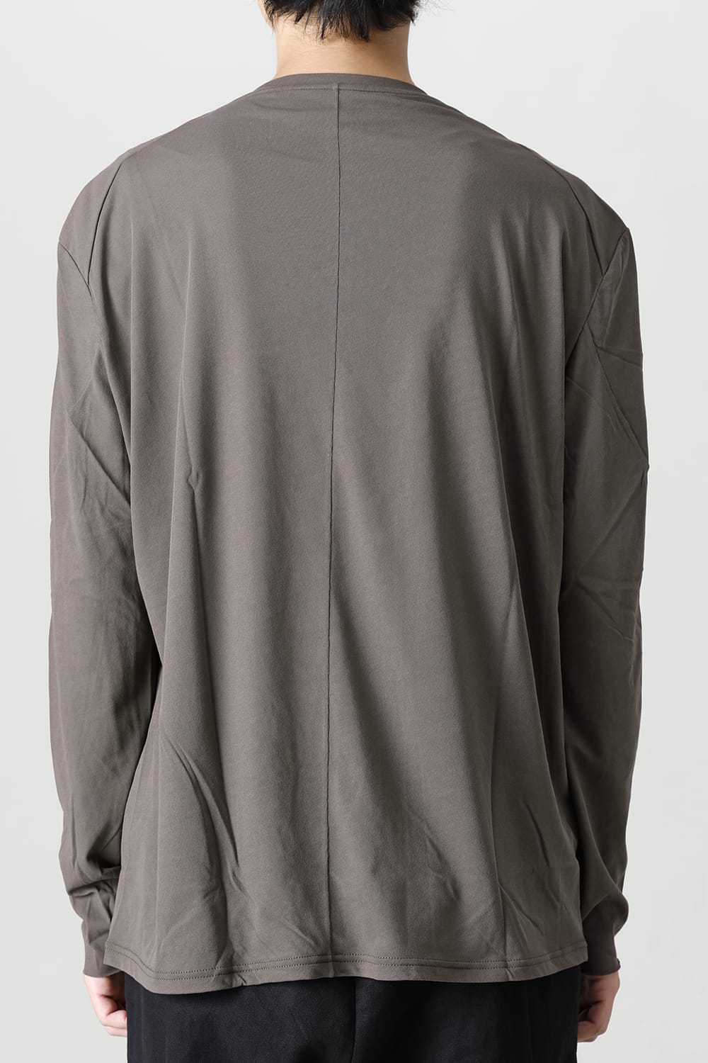 ロング スリーブ ルーズ フィット ツイスト ヤーン ジャージー グレー