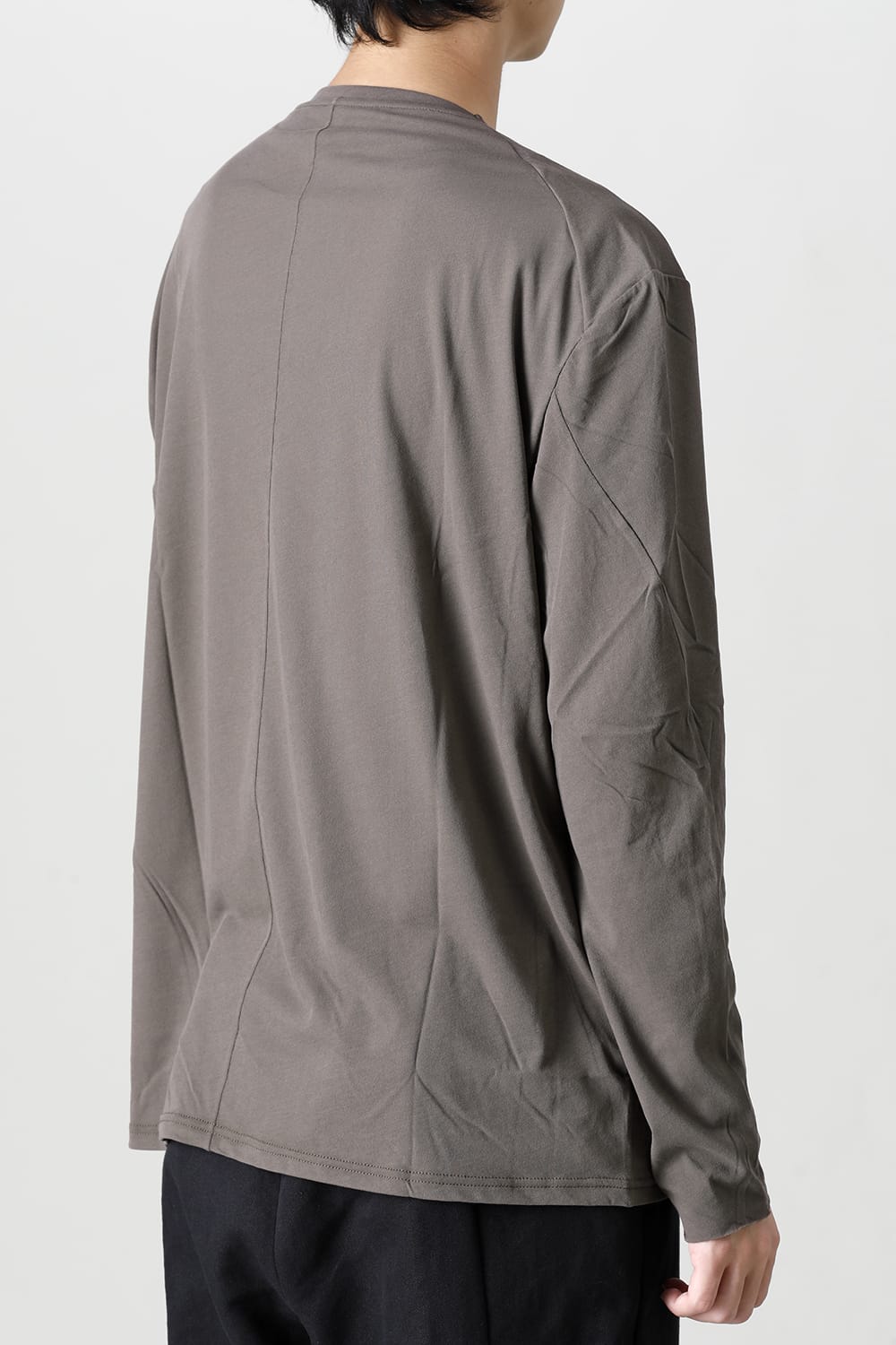 ロング スリーブ ルーズ フィット ツイスト ヤーン ジャージー グレー