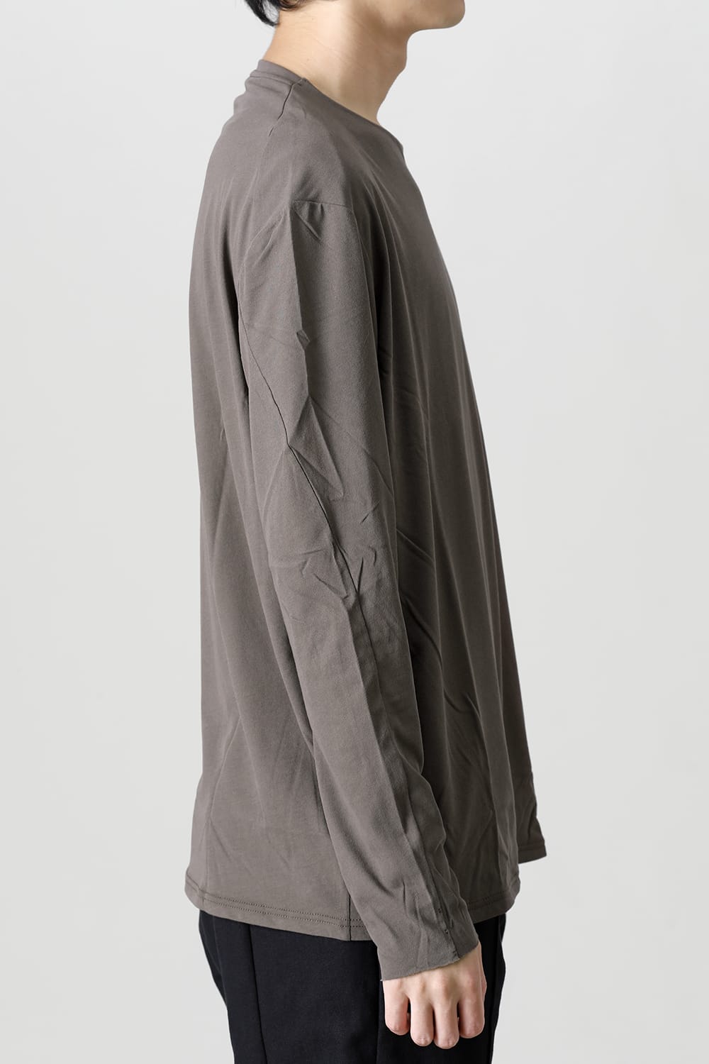 ロング スリーブ ルーズ フィット ツイスト ヤーン ジャージー グレー