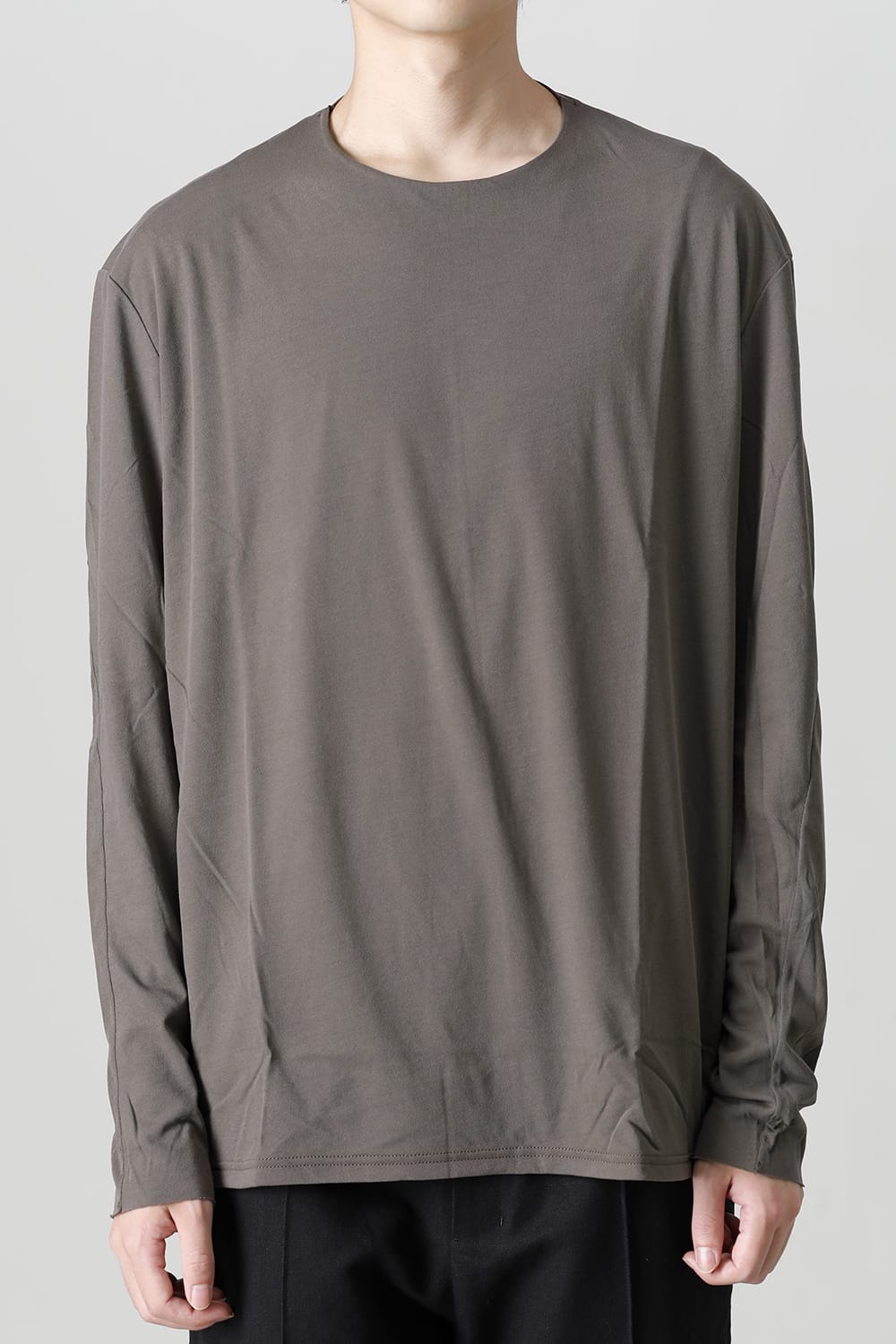 ロング スリーブ ルーズ フィット ツイスト ヤーン ジャージー グレー