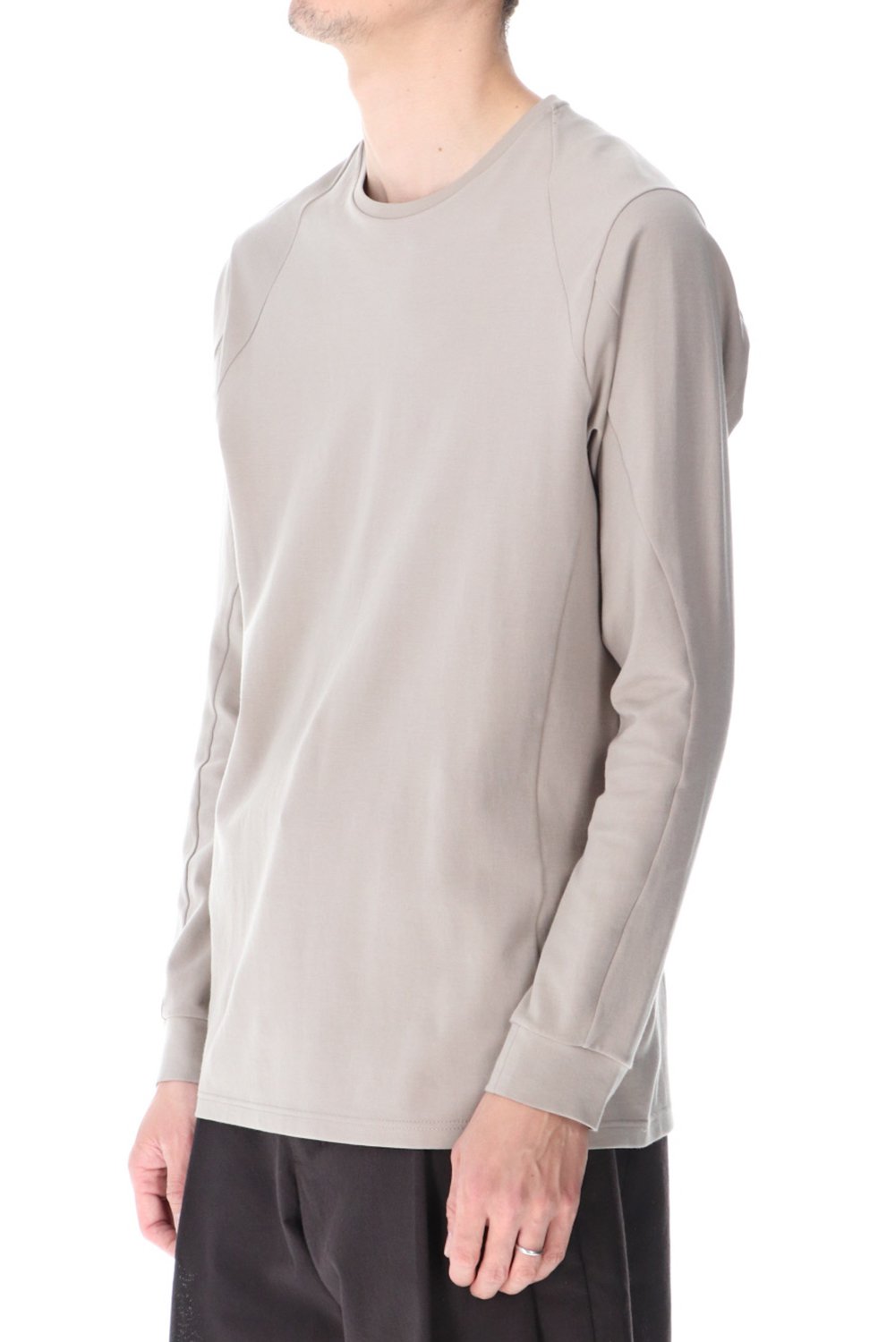 Long sleeve cotton jersey Stone Gray