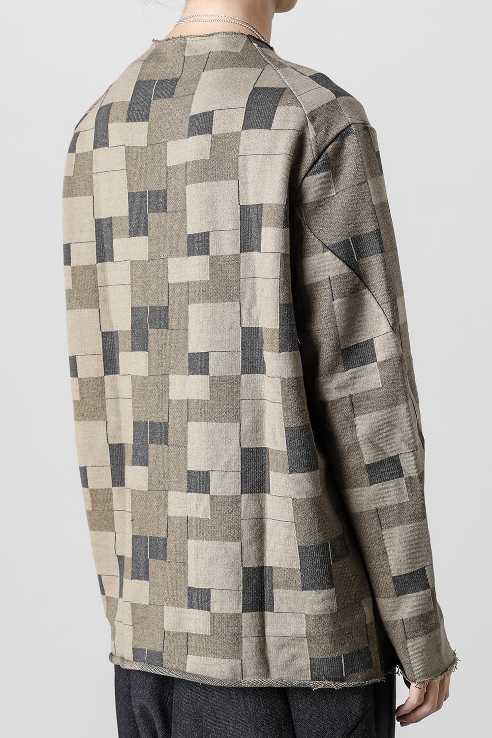 Long sleeve Jacquard sweatshirt Loose fit Mixed  Black