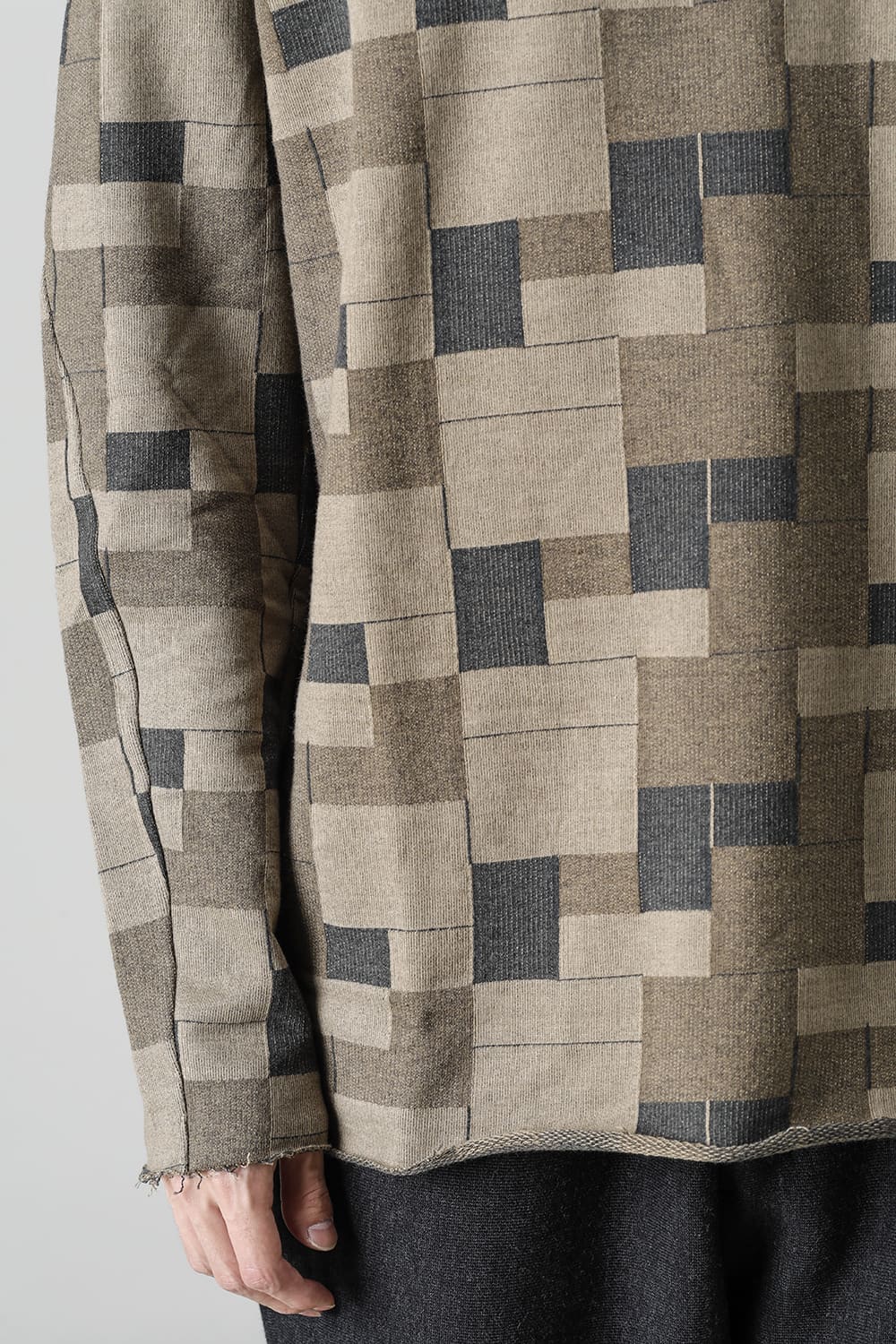 Long sleeve Jacquard sweatshirt Loose fit Mixed  Black