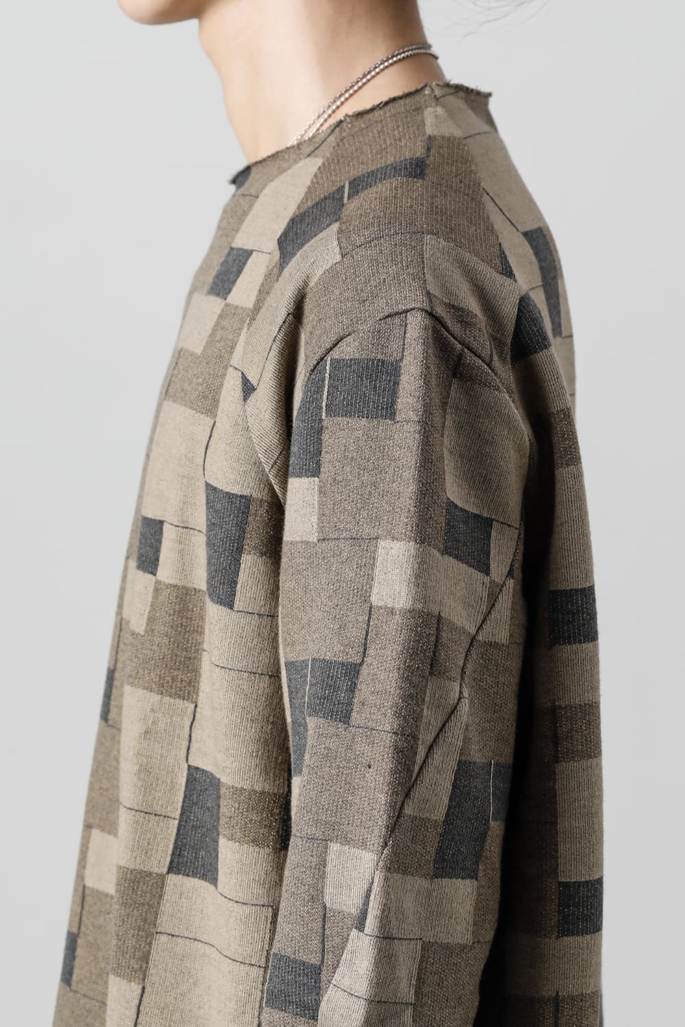 Long sleeve Jacquard sweatshirt Loose fit Mixed  Black