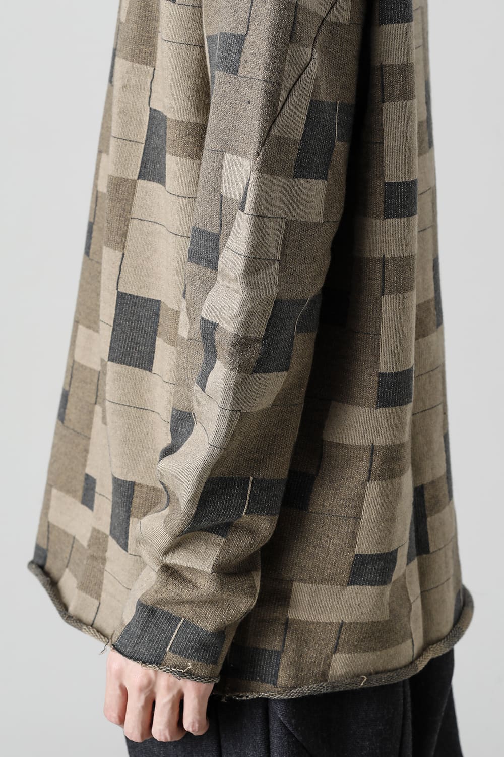 Long sleeve Jacquard sweatshirt Loose fit Mixed  Black